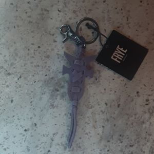 Frye Double F leather keyring